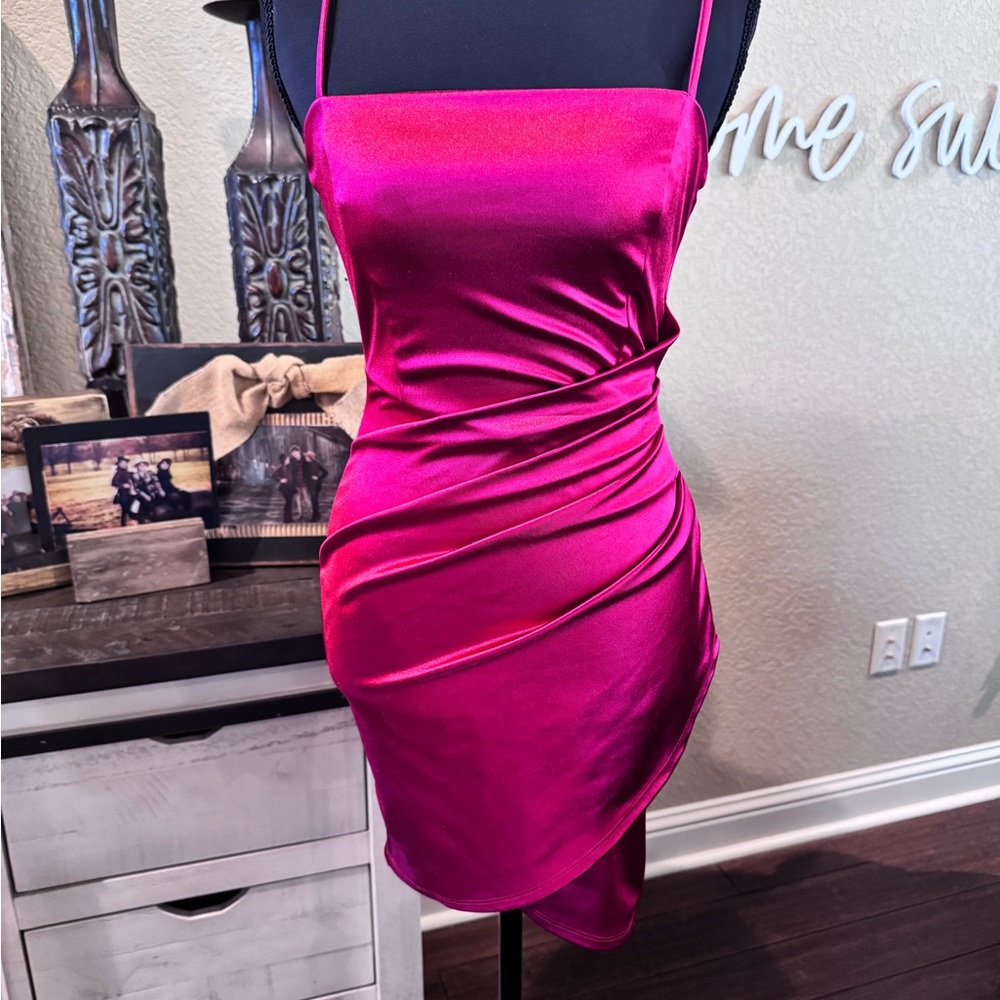 Windsor Red Satin Mini Dress